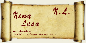 Nina Lešo vizit kartica